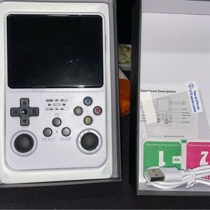 Portable Handheld Gaming Console in White with Dual Analog Sticks